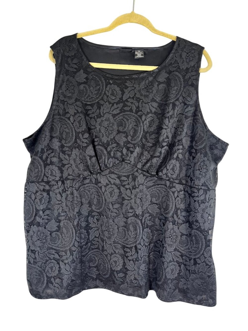 Neutral Floral Lace Babydoll Tank 3X Grunge Skater Feminine‎ Romantic Chic Retro
